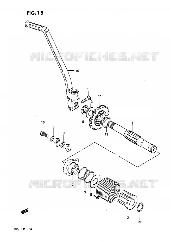 KICK STARTER Suzuki MOTO 200 DR 1986  DR200G(E24)