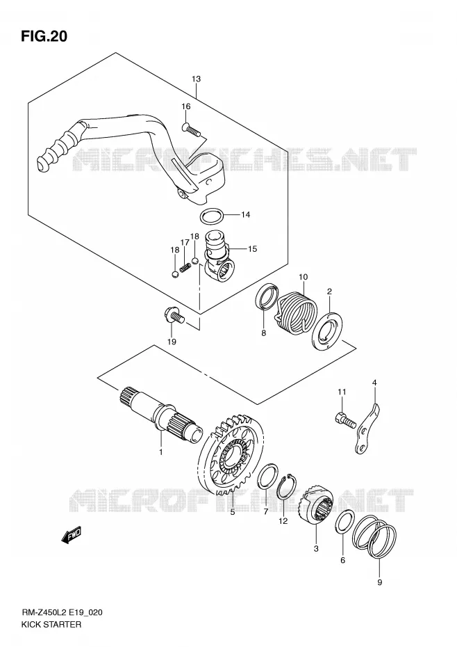 KICK STARTER Suzuki MOTO 450 RM-Z 2012  RM-Z450L2(E19)