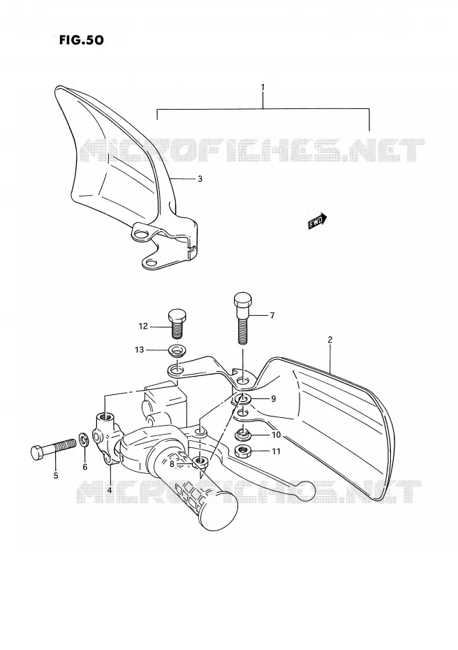 KNUCKLE COVERS (OPTIONAL) Suzuki QUAD 250 QUADRUNNER 1994  LT-4WDR(E3)