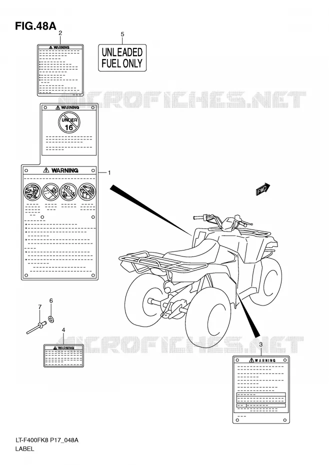 LABEL (P24) Suzuki QUAD 400 EIGER 2009  LT-F400FK9(P17)