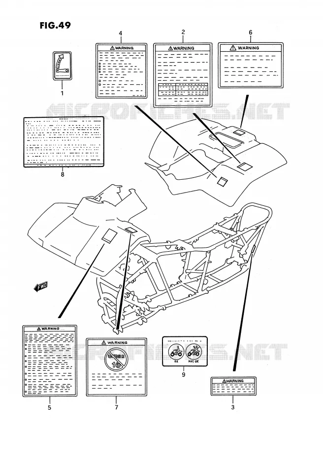 LABEL Suzuki QUAD 250 QUADRUNNER 1989  LT-4WDK(E3)