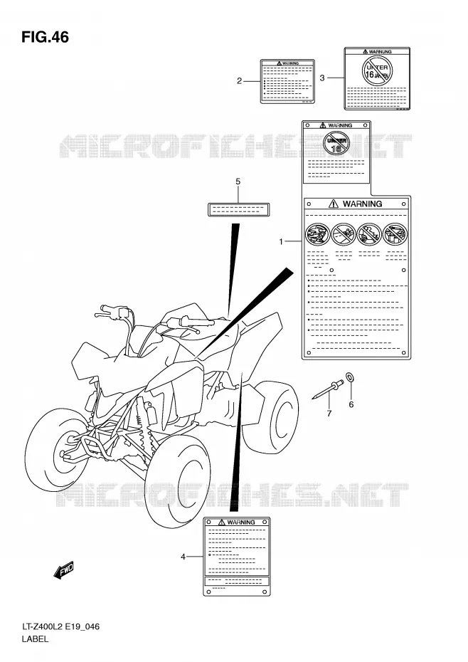 LABEL Suzuki QUAD 400 QUADSPORT 2012  LT-Z400L2(E19)