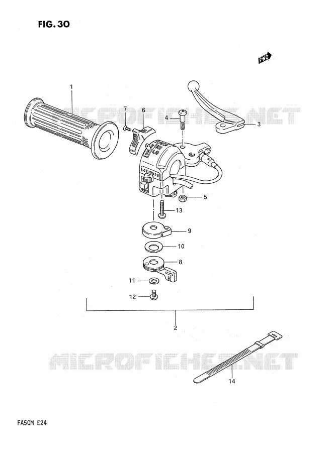 LEFT SWITCH - HANDGRIP (E6,E24) Suzuki SCOOTER 50 FA 1991  FA50M(E24)