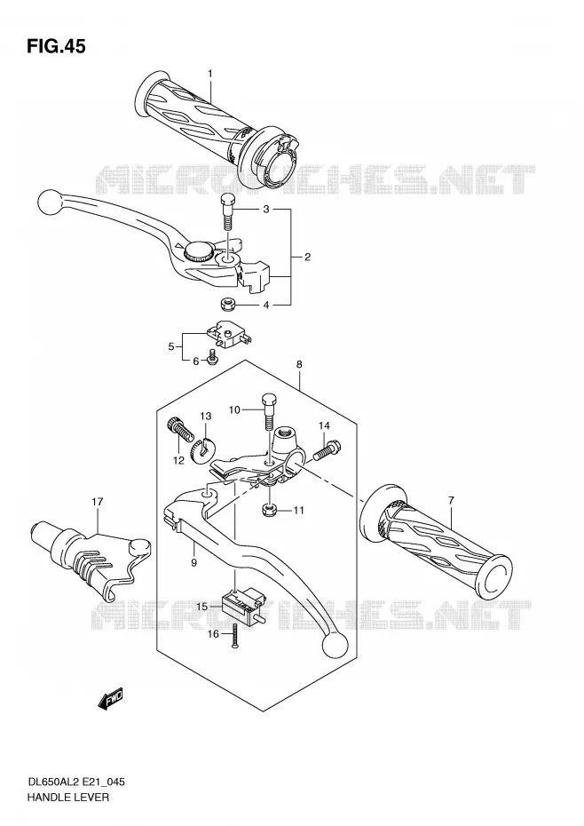 LEVERS - HANDGRIPS Suzuki MOTO 650 V-STROM 2012  DL650AUEL2(E21)