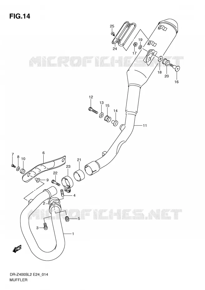 MUFFLER Suzuki MOTO 400 DR-Z 2012  DR-Z400SL2(E24)