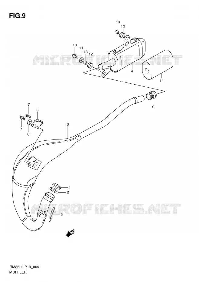 MUFFLER Suzuki MOTO 85 RM 2012  RM85LL2(P19)