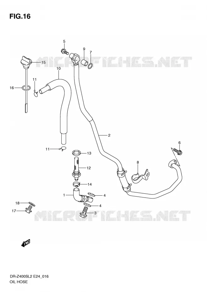OIL HOSE Suzuki MOTO 400 DR-Z 2012  DR-Z400SL2(E24)