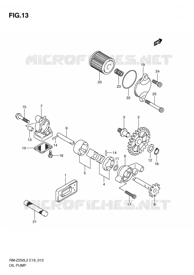 OIL PUMP Suzuki MOTO 250 RM-Z 2012  RM-Z250L2(E19)