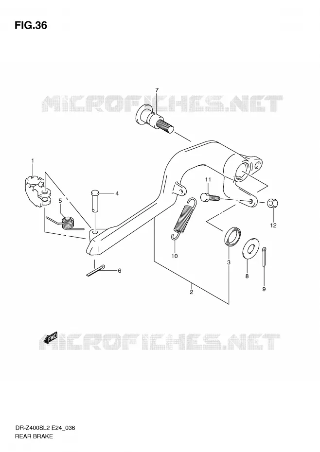 REAR BRAKE Suzuki MOTO 400 DR-Z 2012  DR-Z400SL2(E24)