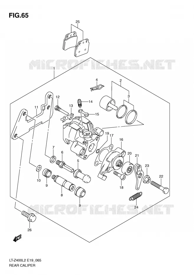 REAR CALIPER Suzuki QUAD 400 QUADSPORT 2012  LT-Z400L2(E19)