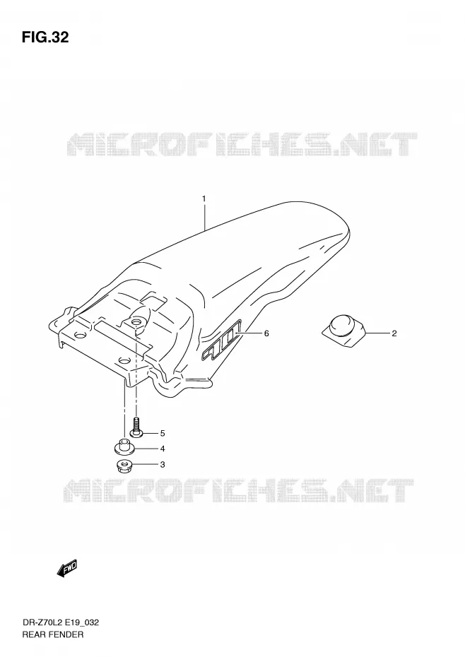 REAR FENDER Suzuki MOTO 70 DR-Z 2012  DR-Z70L2(E19)