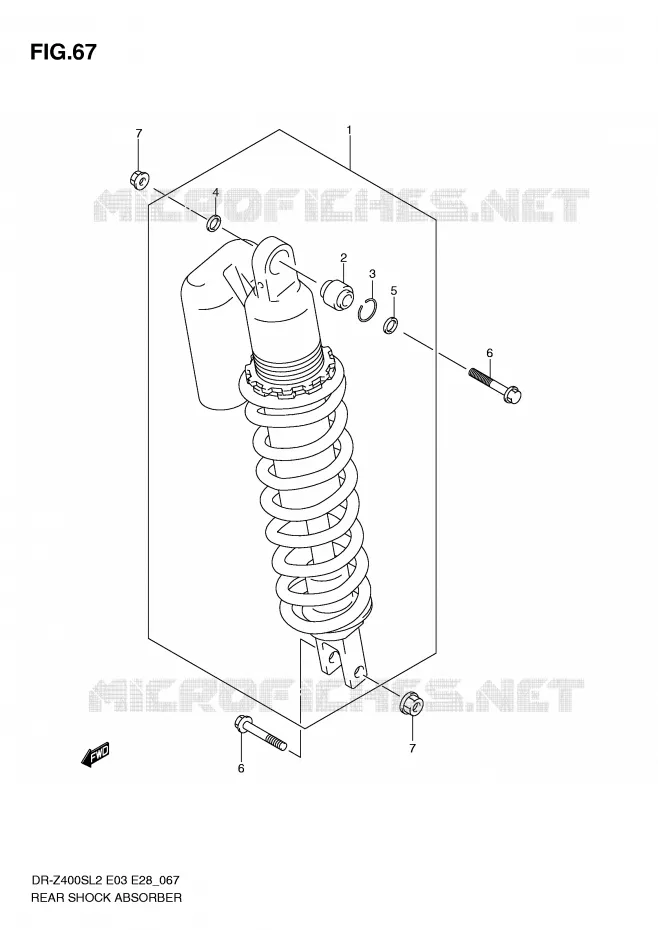 REAR SHOCK ABSORBER (DR-Z400SL2 E33) Suzuki MOTO 400 DR-Z 2012  DR-Z400SL2(E03)