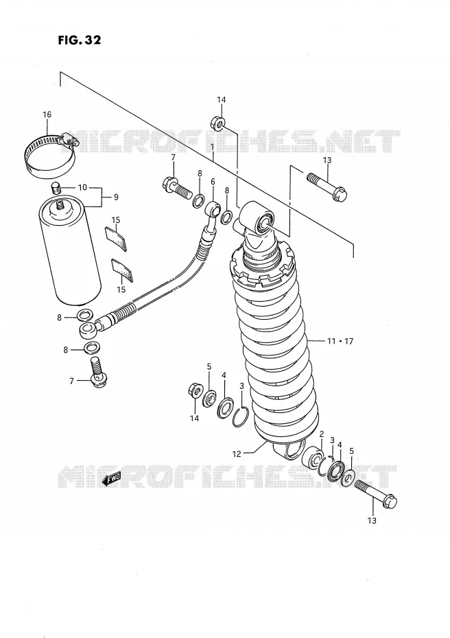REAR SHOCK ABSORBER (MODEL G) Suzuki MOTO 80 RM 1990  RM80L(E24)