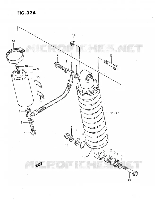 REAR SHOCK ABSORBER (MODEL H) Suzuki MOTO 80 RM 1986  RM80G(E24)