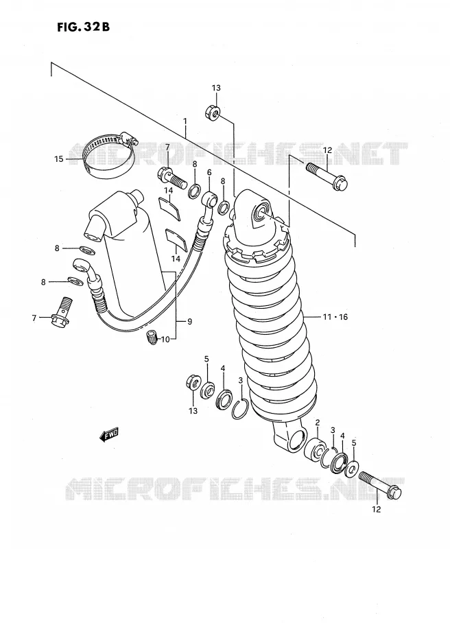 REAR SHOCK ABSORBER (MODEL K) Suzuki MOTO 80 RM 1995  RM80S(E24)