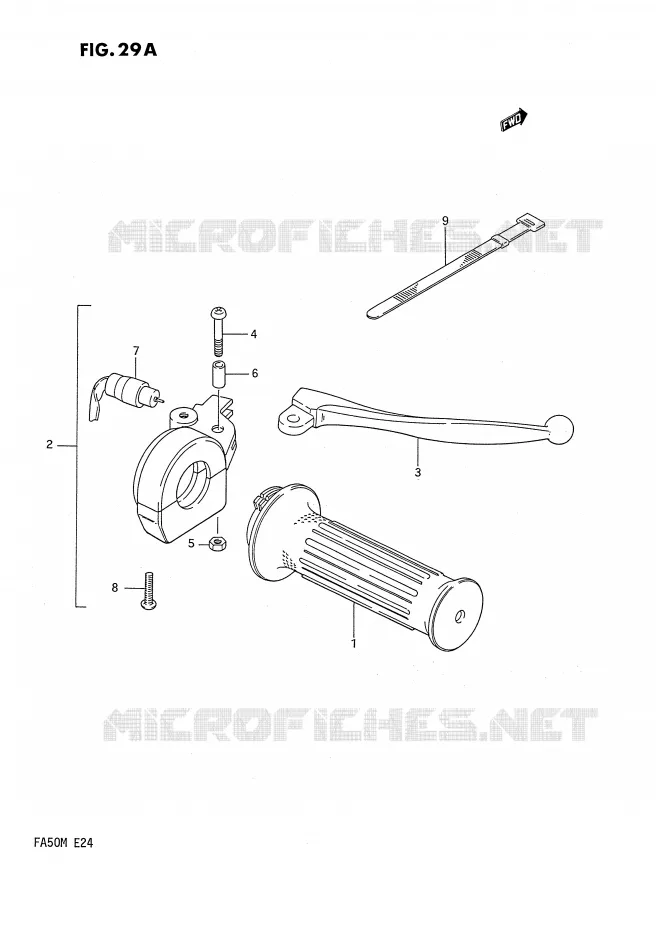 RIGHT SWITCH - HANDGRIP (E21) Suzuki SCOOTER 50 FA 1989  FA50K(E24)