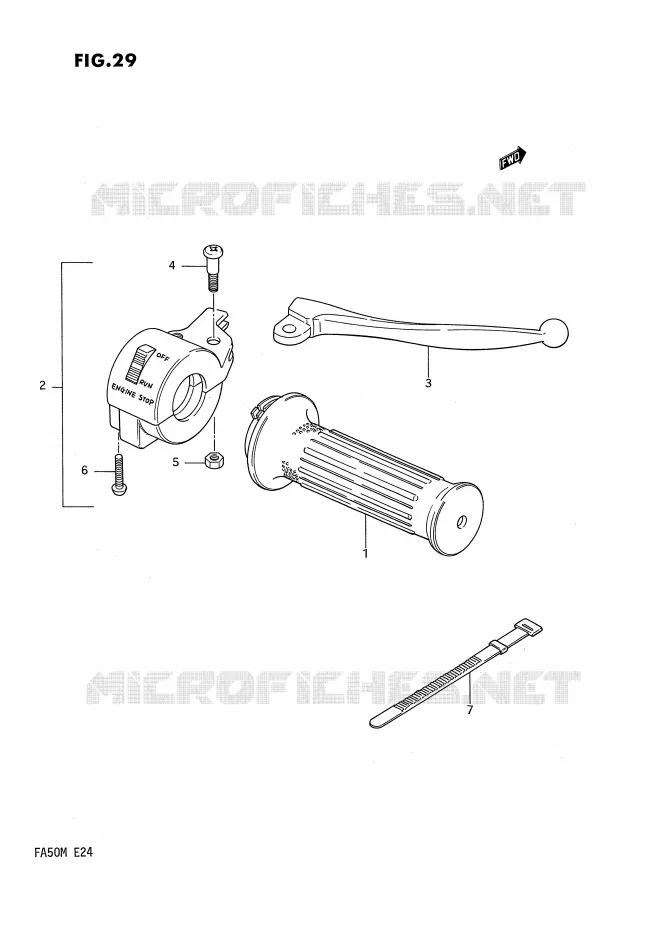 RIGHT SWITCH - HANDGRIP (E6,E24) Suzuki SCOOTER 50 FA 1990  FA50L(E24)