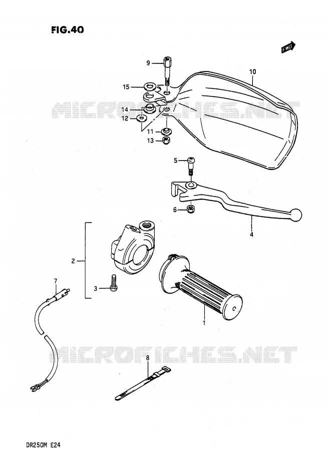 RIGHT SWITCH - HANDGRIP Suzuki MOTO 200 DR 1989  DR200K(E24)