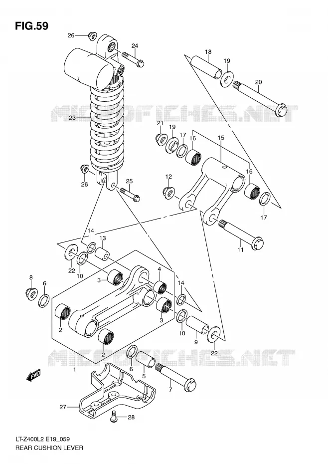 SHOCK ABSORBER LINKAGE (LT-Z400L2 E19) Suzuki QUAD 400 QUADSPORT 2012  LT-Z400L2(E19)