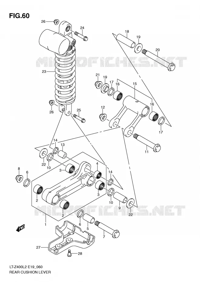 SHOCK ABSORBER LINKAGE (LT-Z400ZL2 E19) Suzuki QUAD 400 QUADSPORT 2012  LT-Z400L2(E19)