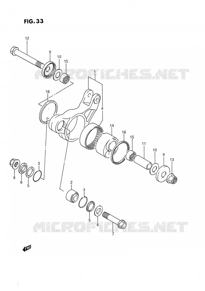 SHOCK ABSORBER LINKAGE (MODEL G) Suzuki MOTO 80 RM 1993  RM80P(E24)
