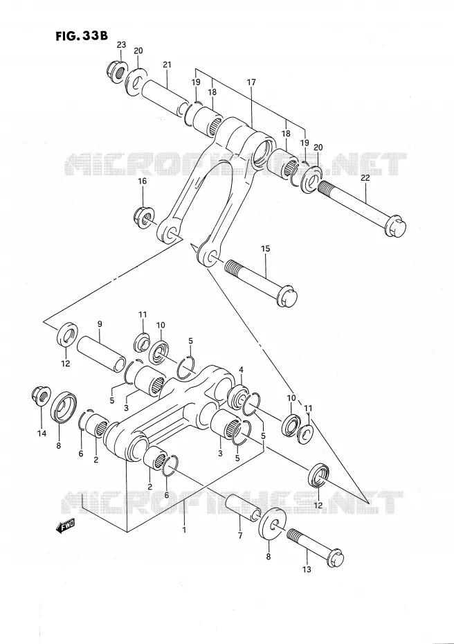 SHOCK ABSORBER LINKAGE (MODEL L/M/N/P/R/S) Suzuki MOTO 80 RM 1987  RM80H(E24)