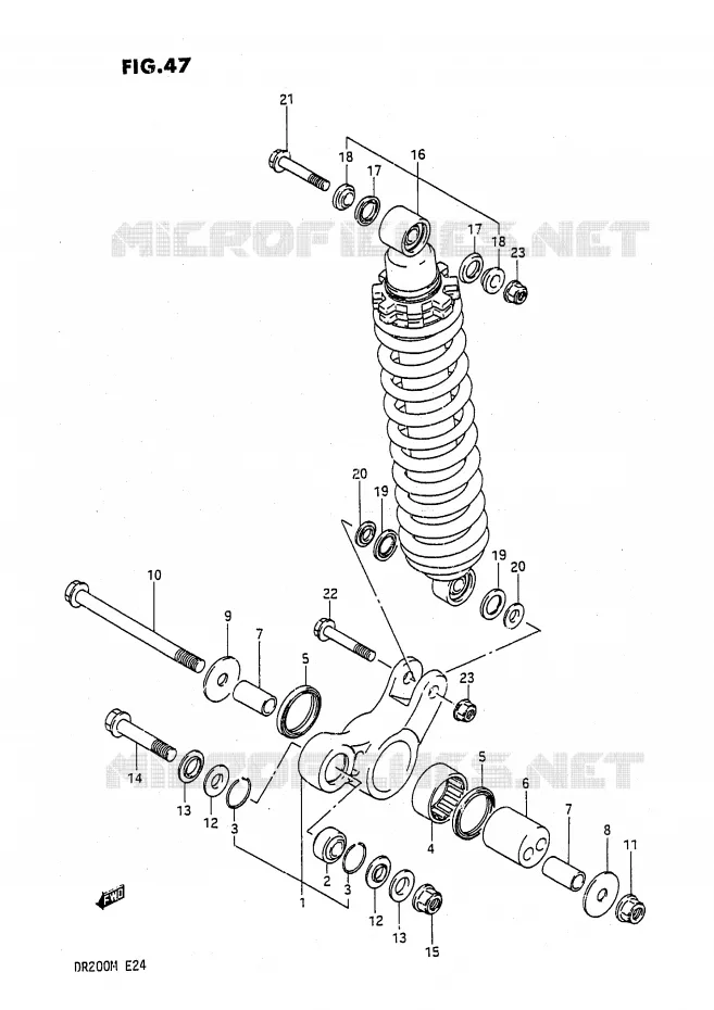 SHOCK ABSORBER LINKAGE Suzuki MOTO 200 DR 1991  DR200M(E24)