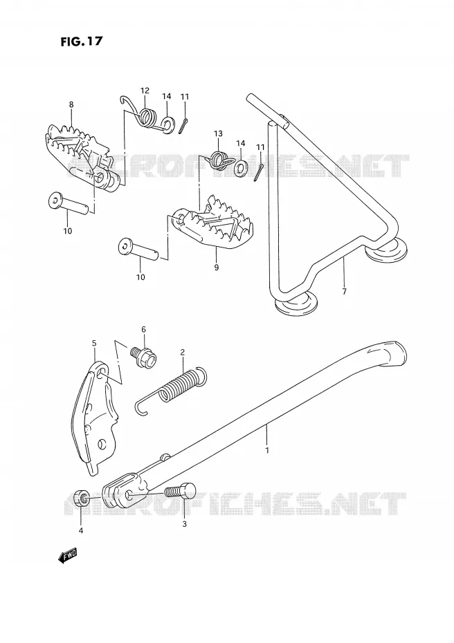 STAND - FOOTREST Suzuki MOTO 250 RM 1994  RM250R(E3)