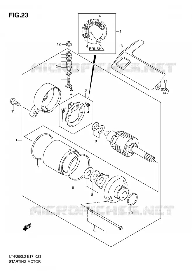 STARTER MOTOR Suzuki QUAD 250 OZARK 2012  LT-F250L2(E17)