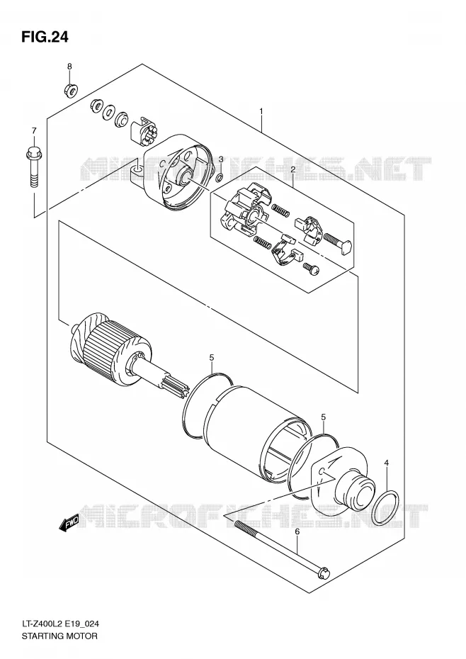 STARTER MOTOR Suzuki QUAD 400 QUADSPORT 2015  LT-Z400ZL2(E19)