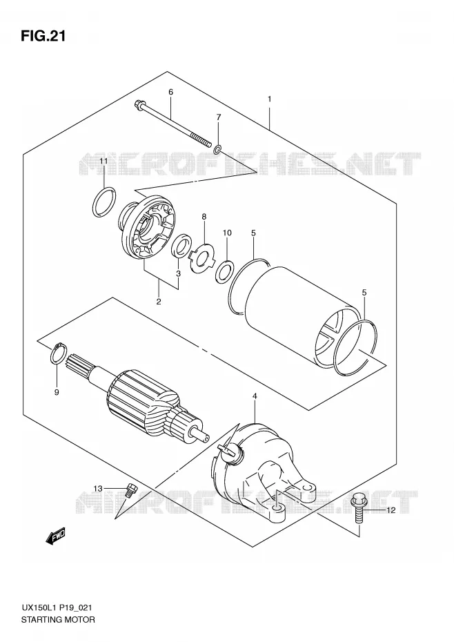 STARTER MOTOR Suzuki SCOOTER 150 SIXTEEN 2011  UX150L1(P19)
