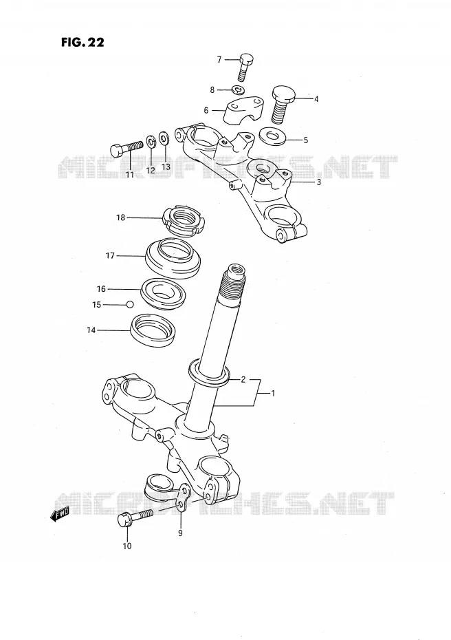 STEERING COLUMN (MODEL G/H) Suzuki MOTO 80 RM 1994  RM80R(E24)