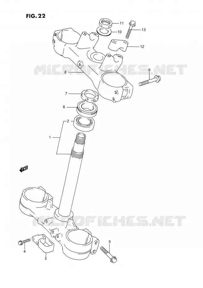 STEERING COLUMN Suzuki MOTO 250 RM 1994  RM250R(E3)