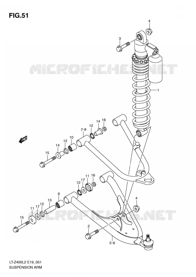 SUSPENSION ARM (LT-Z400L2 E19) Suzuki QUAD 400 QUADSPORT 2015  LT-Z400ZL2(E19)