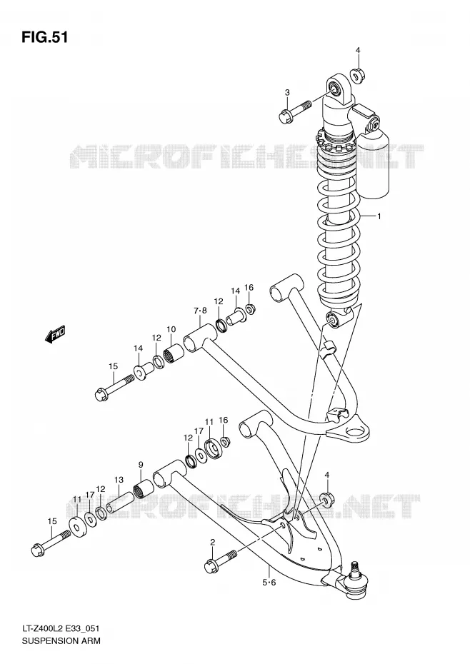 SUSPENSION ARM (LT-Z400L2 E33) Suzuki QUAD 400 QUADSPORT 2012  LT-Z400ZL2(E33)