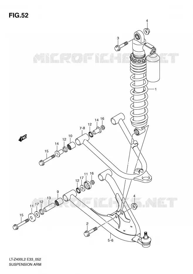 SUSPENSION ARM (LT-Z400ZL2 E33) Suzuki QUAD 400 QUADSPORT 2012  LT-Z400L2(E33)