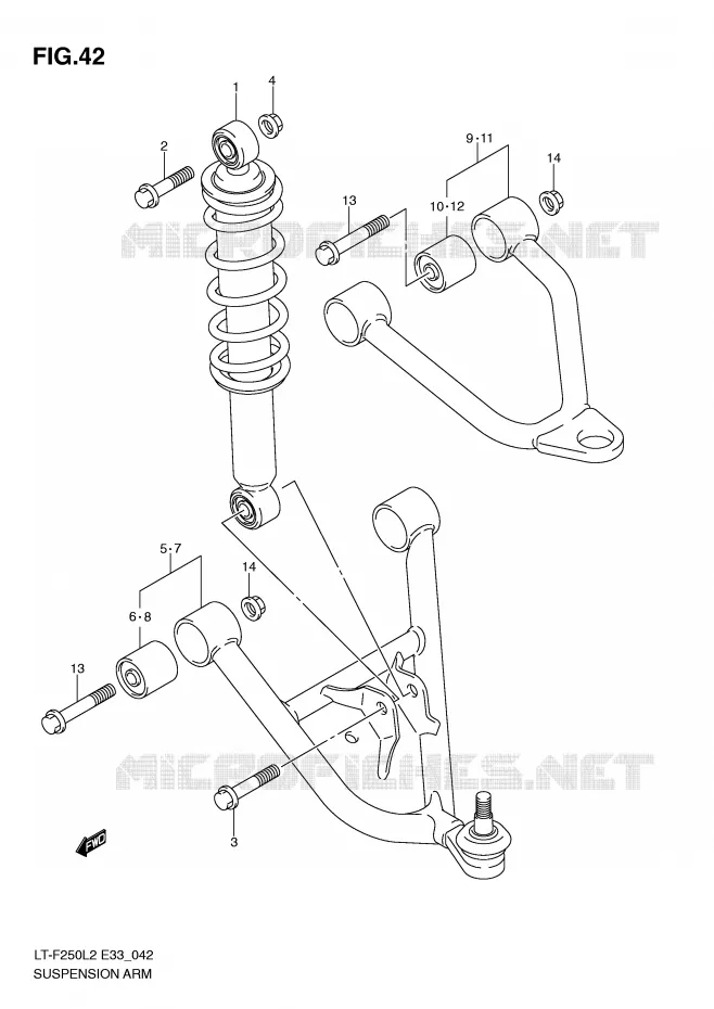 SUSPENSION ARM Suzuki QUAD 250 OZARK 2012  LT-F250L2(E33)