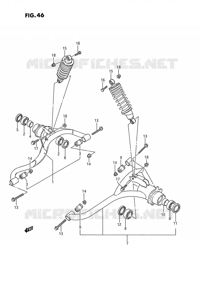 SWINGARM (MODEL H) Suzuki QUAD 250 QUADRUNNER 1990  LT-4WDL(E3)