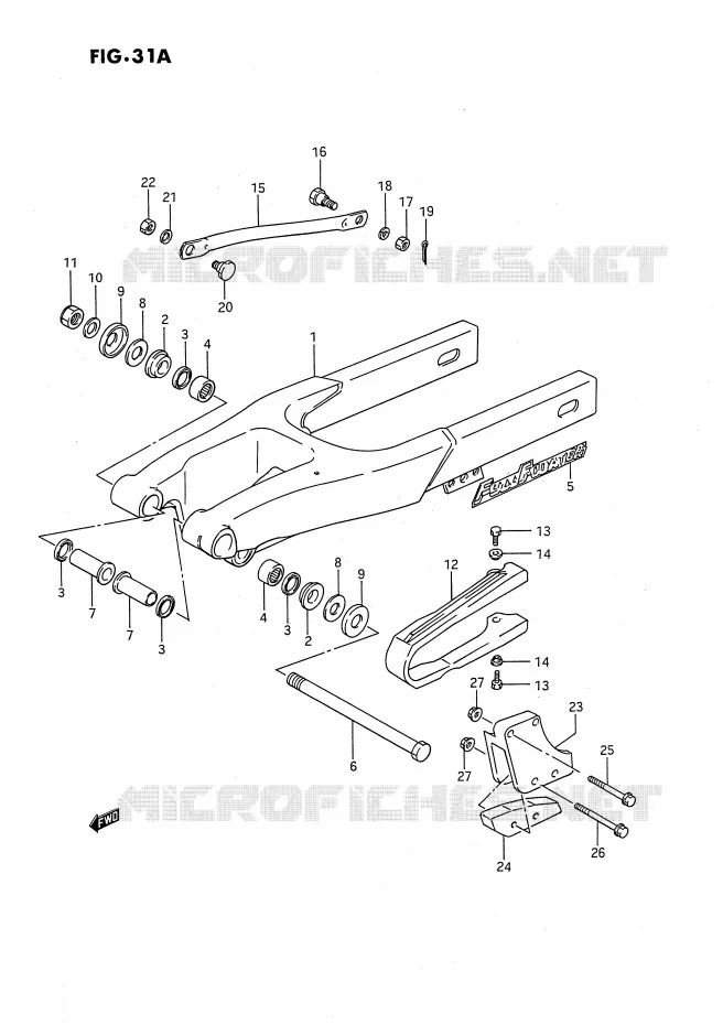 SWINGARM (MODEL K) Suzuki MOTO 80 RM 1994  RM80R(E24)