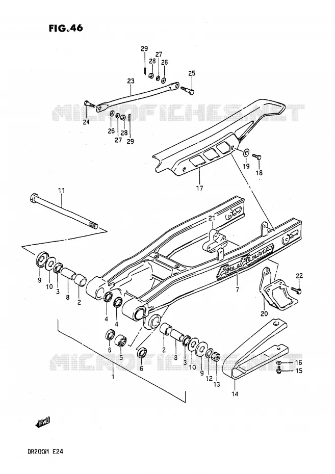 SWINGARM Suzuki MOTO 200 DR 1987  DR200H(E24)