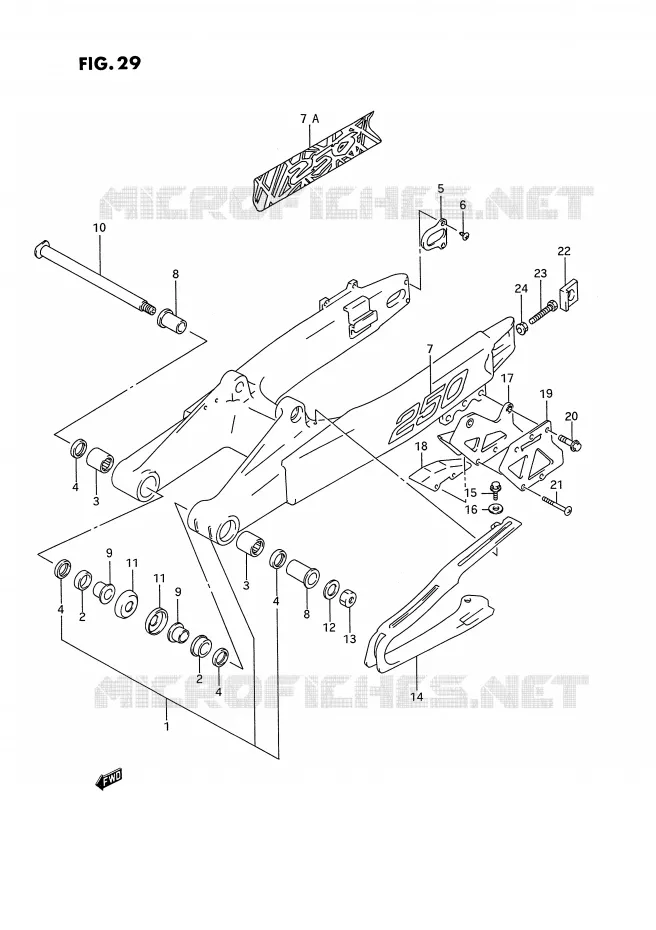 SWINGARM Suzuki MOTO 250 RM-250 1995  RM250S(E3)