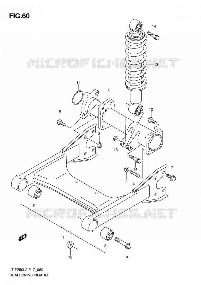 SWINGARM Suzuki QUAD 250 OZARK 2012  LT-F250L2(E17)