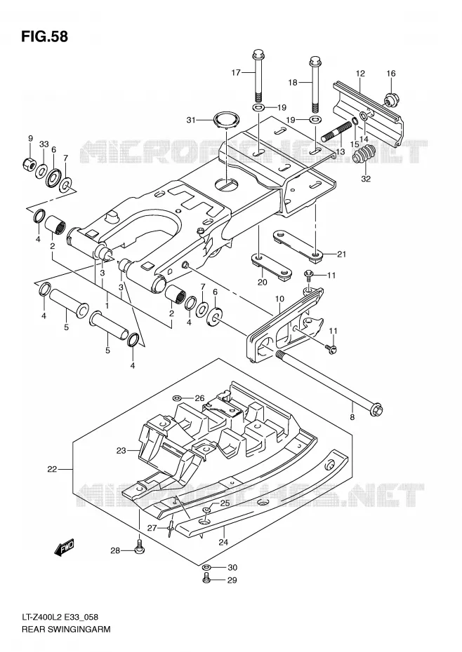 SWINGARM Suzuki QUAD 400 QUADSPORT 2012  LT-Z400ZL2(E33)
