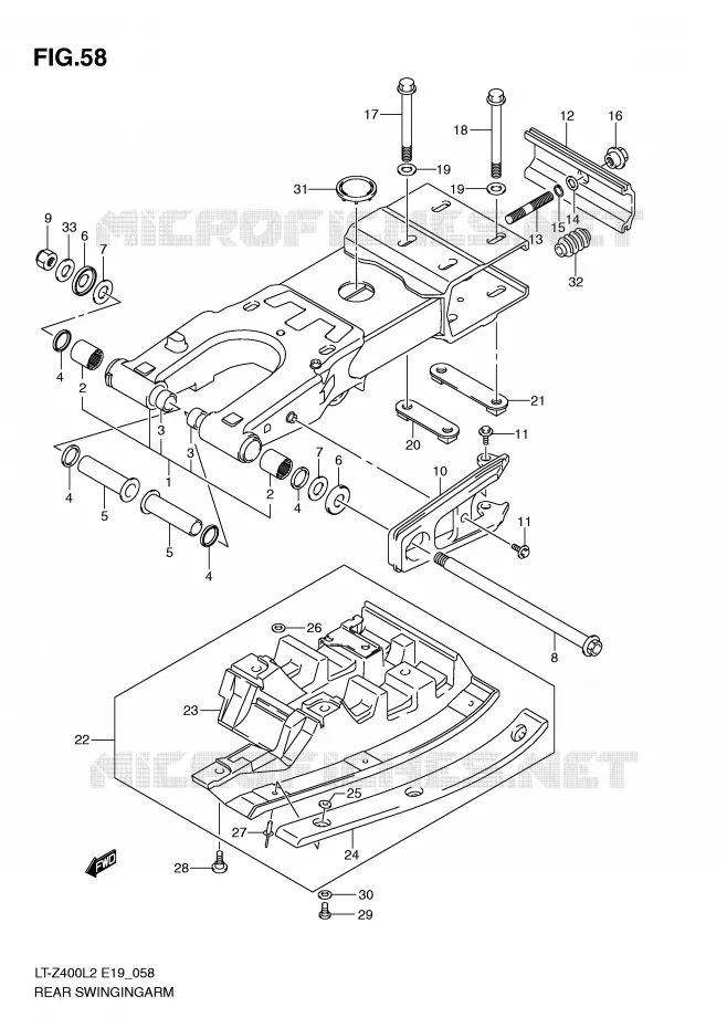 SWINGARM Suzuki QUAD 400 QUADSPORT 2015  LT-Z400L2(E19)
