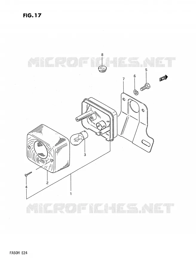 TAIL LIGHT (E6,E24) Suzuki SCOOTER 50 FA 1990  FA50L(E24)