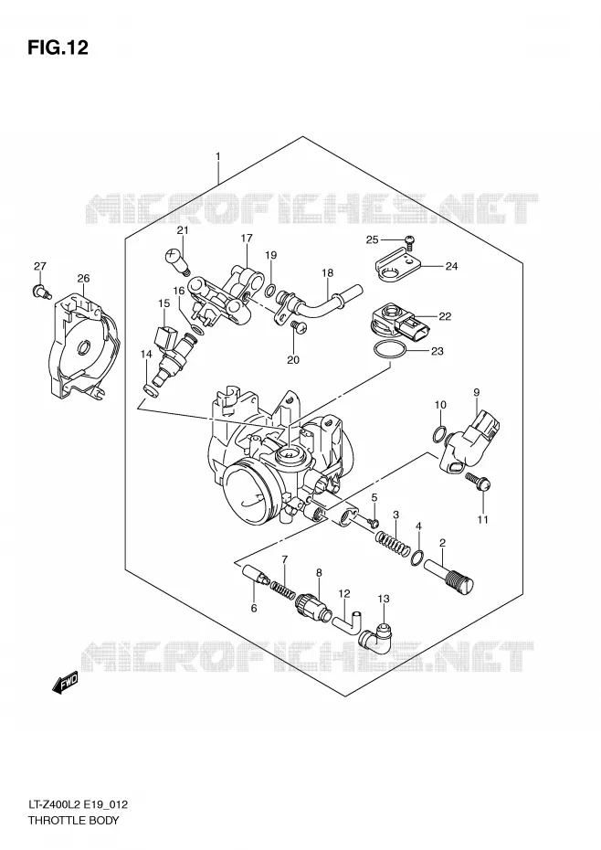 THROTTLE BODY Suzuki QUAD 400 QUADSPORT 2012  LT-Z400ZL2(E19)