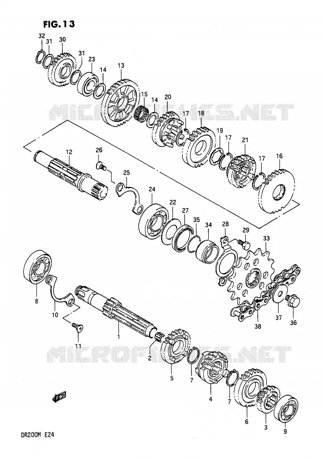 TRANSMISSION Suzuki MOTO 200 DR 1987  DR200H(E24)