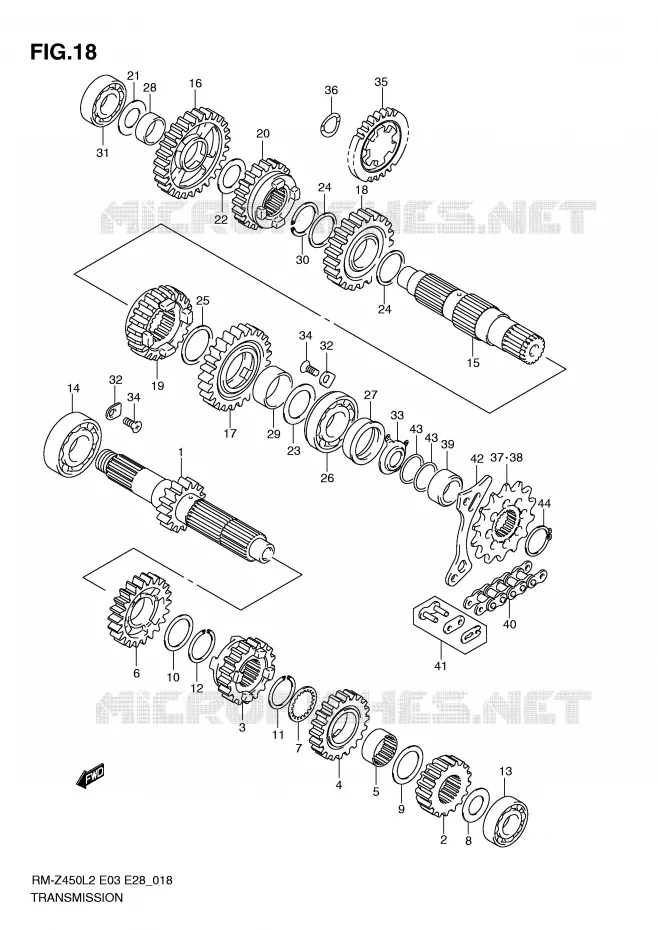 TRANSMISSION Suzuki MOTO 450 RM-Z 2012  RM-Z450L2(E3)