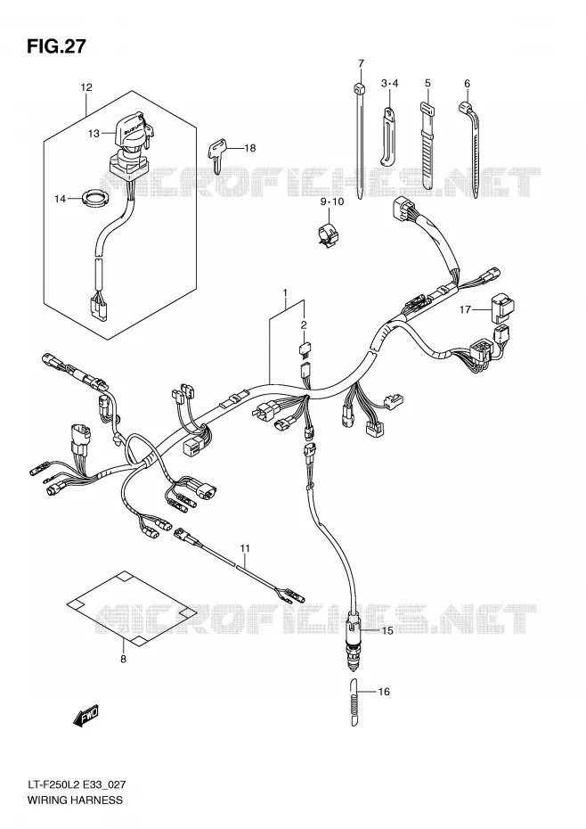 WIRING HARNESS Suzuki QUAD 250 OZARK 2012  LT-F250L2(E33)