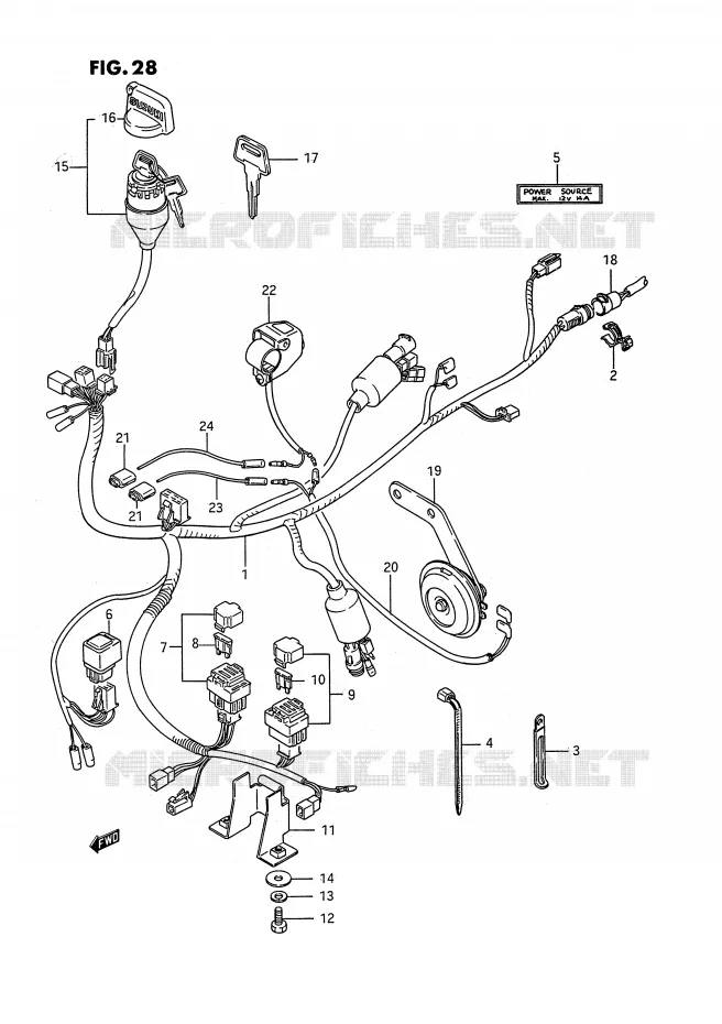 WIRING HARNESS Suzuki QUAD 250 QUADRUNNER 1990  LT-4WDL(E3)